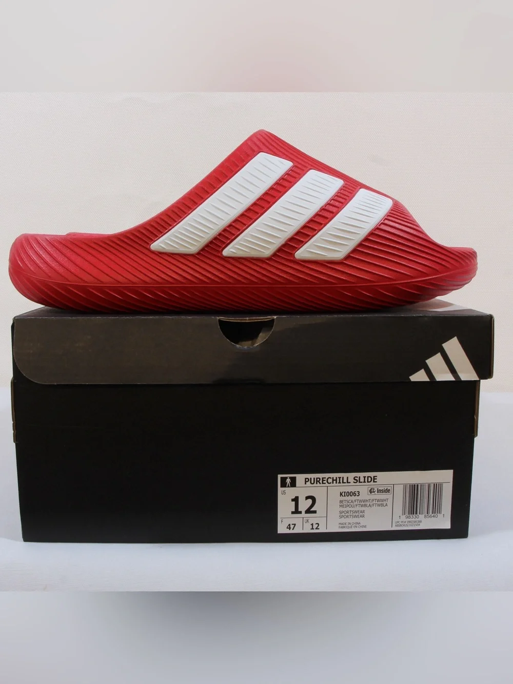 Adidas Men’s Red & White Purechill Slide KI0063 NWT NIB